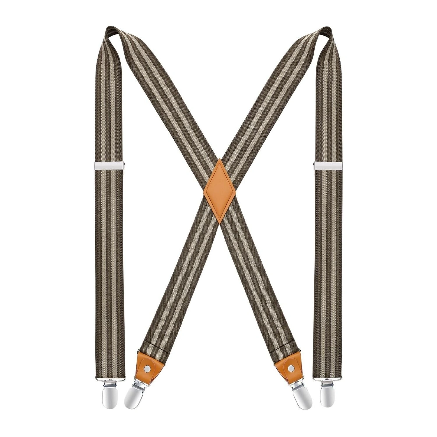 Tirantes ajustables de 1.4 pulgadas con 4 clips Marrón 17, estilo y comodidad para ti.