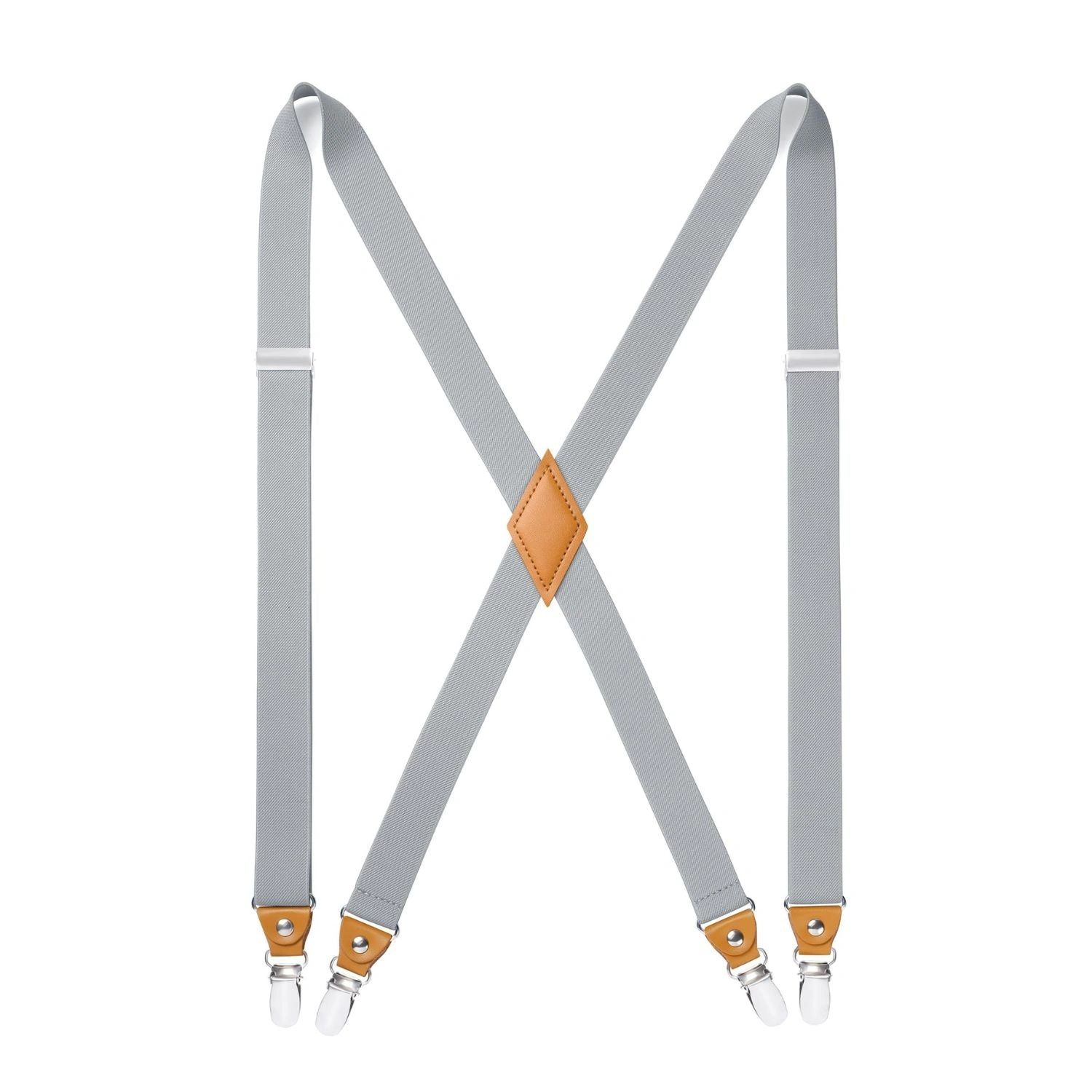 Tirantes ajustables de 1 pulgada con 4 clips Gris Elegancia Clásica Perfecto para Cualquier Ocasión Estilo Atemporal
